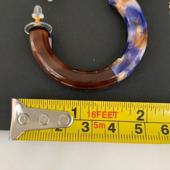 Lele Sadoughi Broadway Hoop Earrings, Hand-Swirled Acetate - Picture 7 of 8